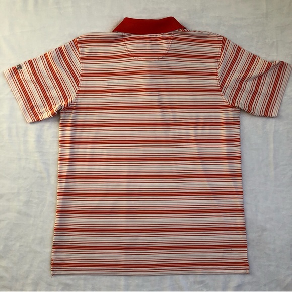 Russell Athletic Clemson Tigers Polo Men’s Size Large Orange & White Striped - Picture 9 of 9